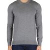 Uomo ALPHA STUDIO | Maglia Girocollo Slim Fit In Lana Merinos Extrafine Grigio