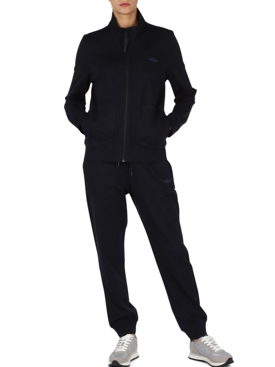 Donna AERONAUTICA MILITARE | Tuta Regular Fit Composta Da Felpa Con Zip E Pantaloni Blu Scuro