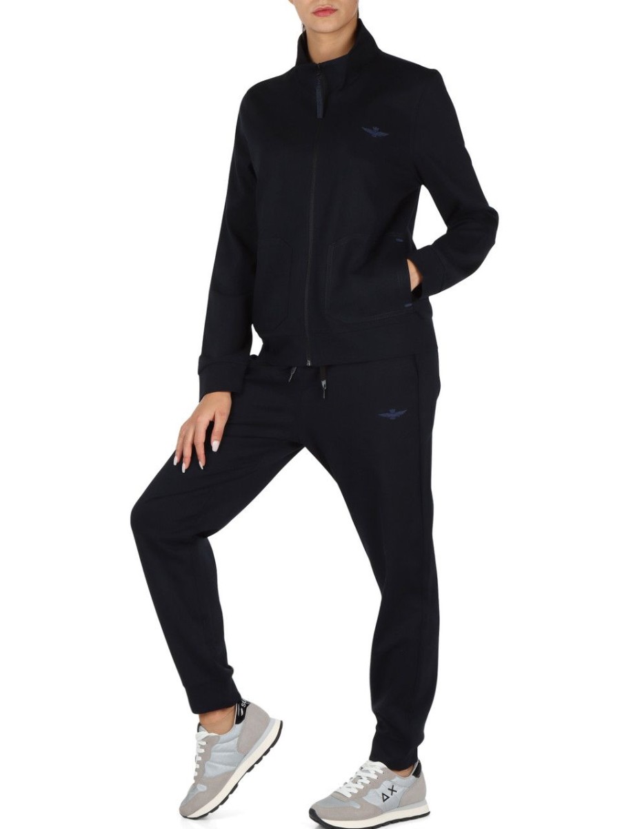 Donna AERONAUTICA MILITARE | Tuta Regular Fit Composta Da Felpa Con Zip E Pantaloni Blu Scuro