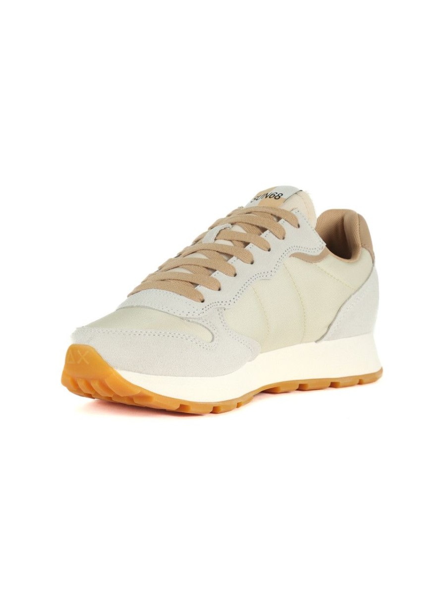 Uomo SUN68 | Sneakers In Pelle E Tessuto Uncle Tom Panna