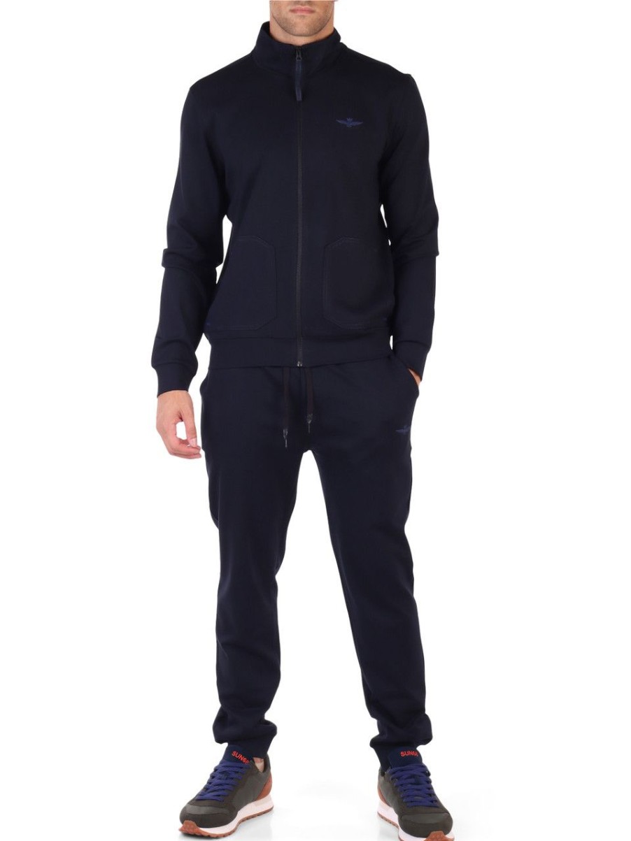 Uomo AERONAUTICA MILITARE | Tuta Regular Fit Composta Da Felpa Con Zip E Pantaloni Blu