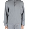 Uomo EMPORIO ARMANI | Felpa Con Zip Travel Essential In Double Jersey Di Misto Cotone Grigio