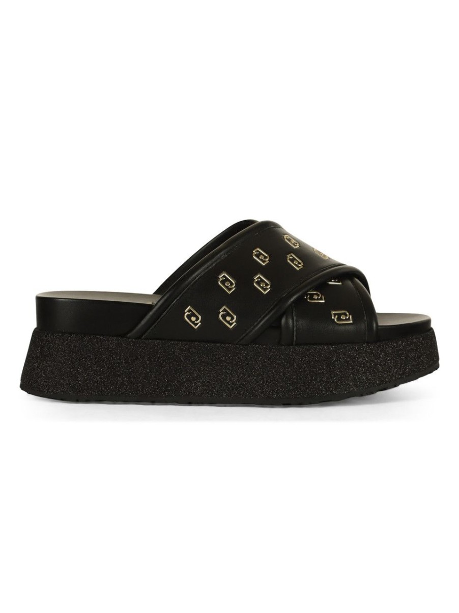 Donna LIU JO | Sandali Platform Frida 30 Con Glitter Nero