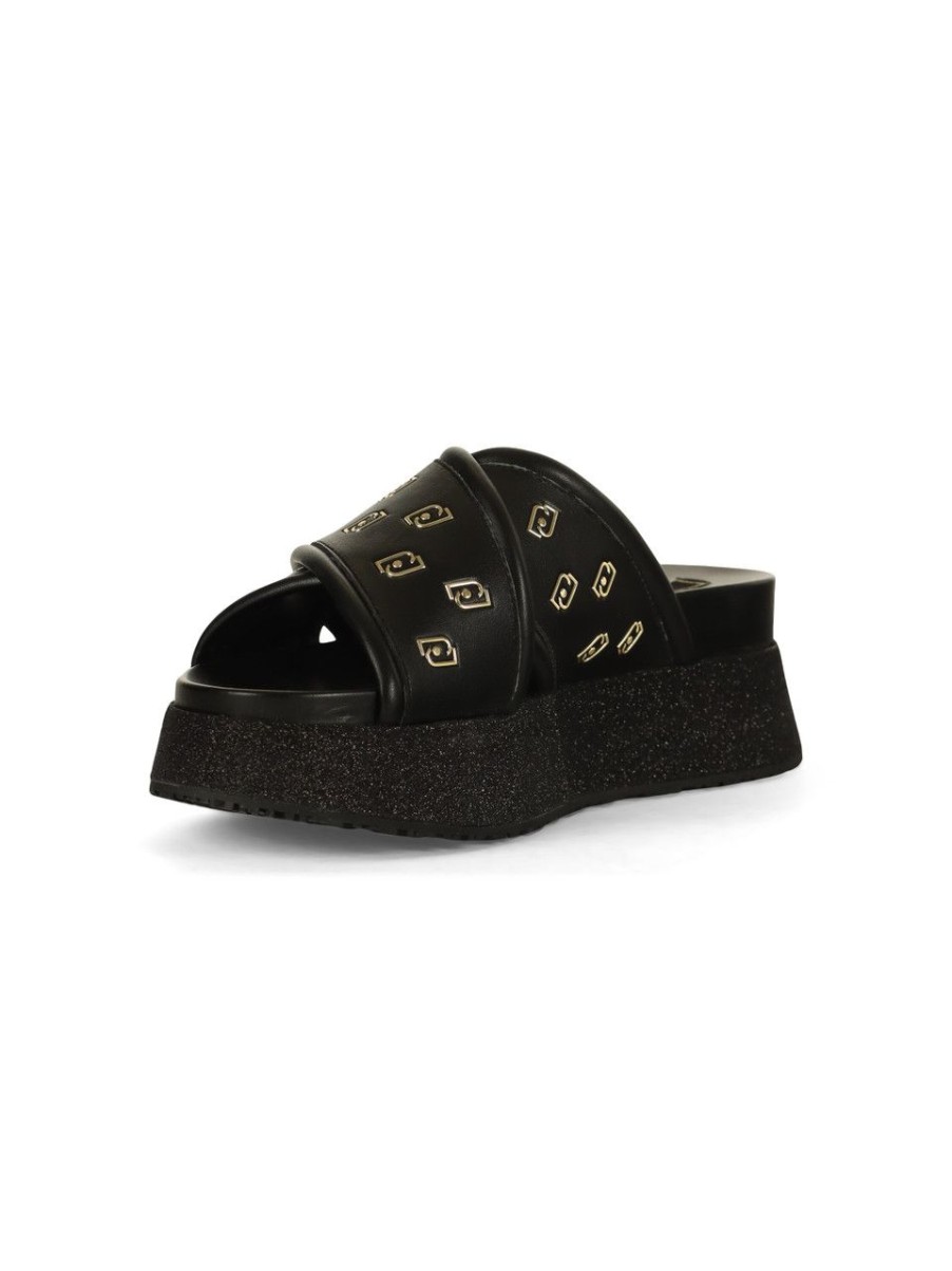 Donna LIU JO | Sandali Platform Frida 30 Con Glitter Nero