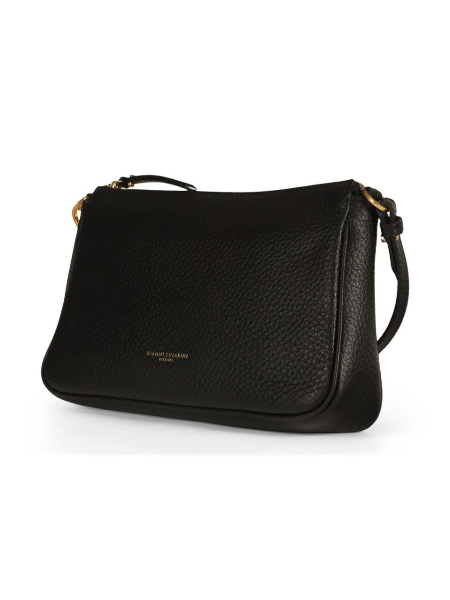 Donna GIANNI CHIARINI | Borsa A Mano In Pelle Bubble Brooke Nero