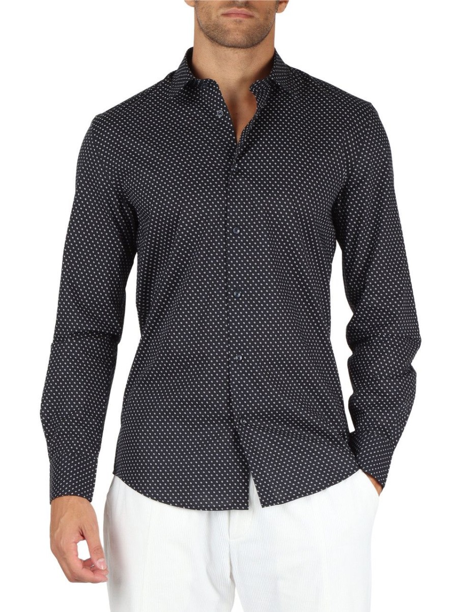 Uomo ANTONY MORATO | Camicia In Cotone Napoli Slim Fit Blu Scuro