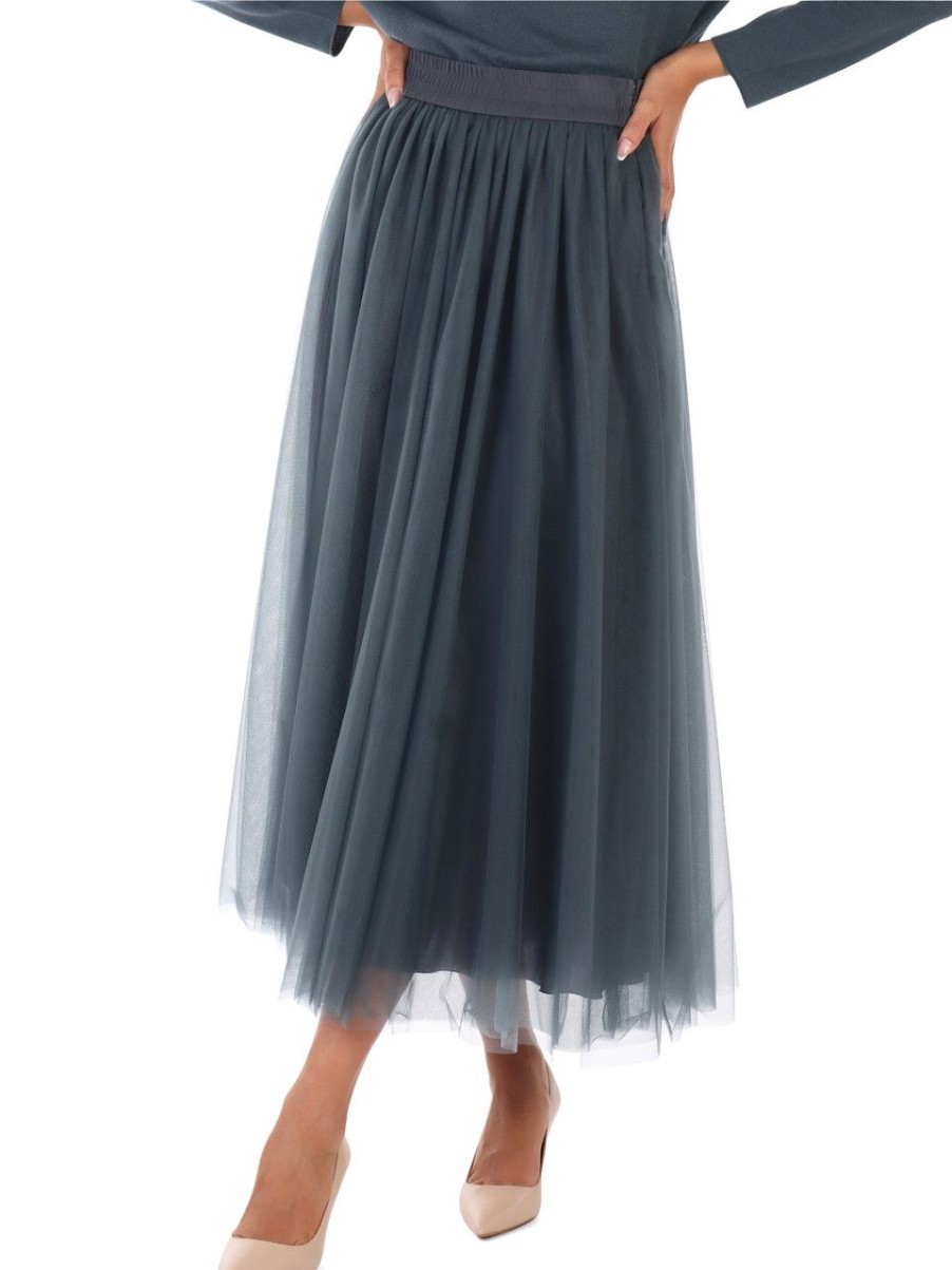 Donna FABIANA FILIPPI | Gonna Midi In Tulle Verde