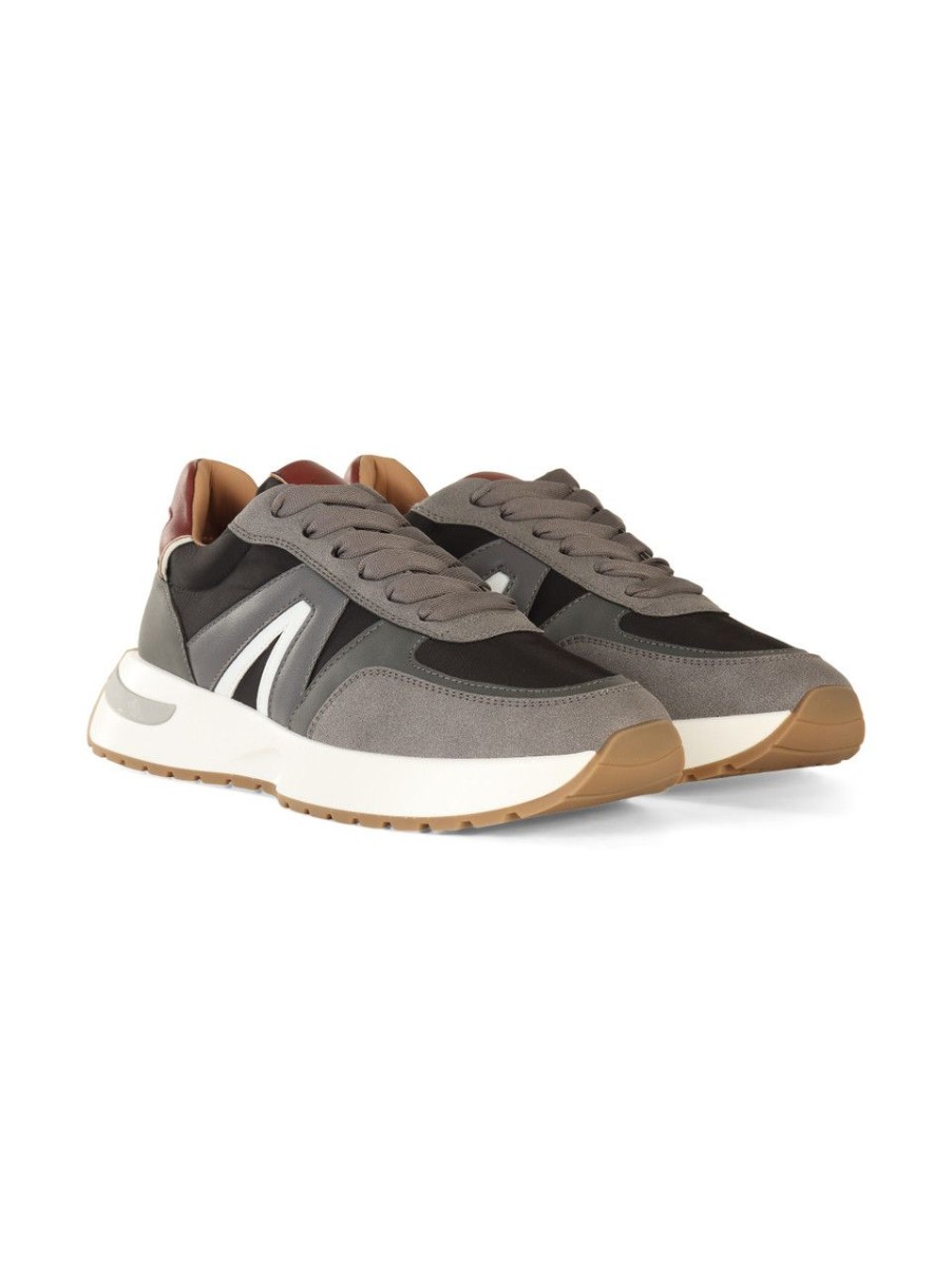 Uomo ALEXANDER SMITH | Sneakers In Ecopelle E Tessuto Hyde Grigio