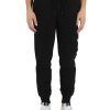 Uomo CALVIN KLEIN JEANS | Pantalone Sportivo In Cotone Garzato Con Patch Logo Nero