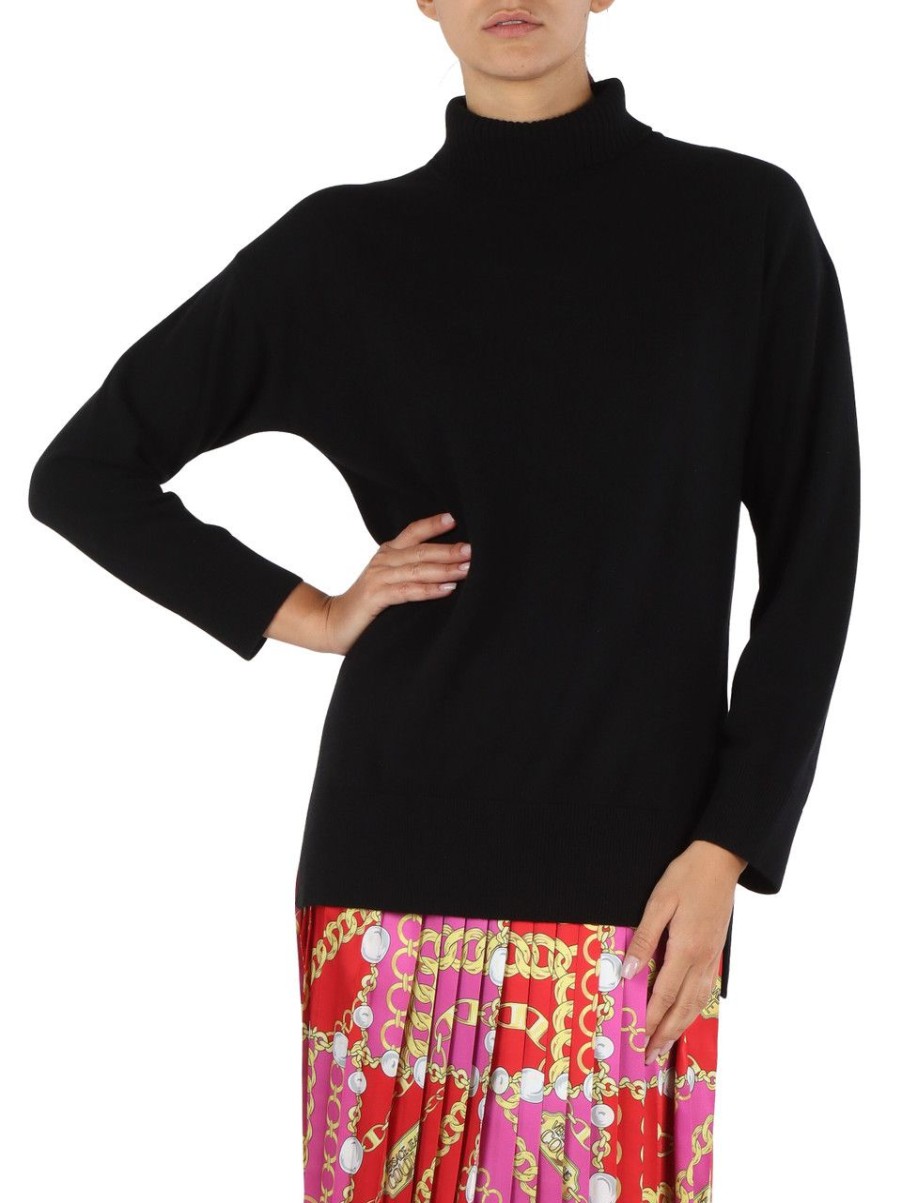 Donna ALPHA STUDIO | Maglia Collo Alto In Misto Lana E Cashmere Nero