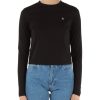 Donna CALVIN KLEIN JEANS | T-Shirt Maniche Lunghe Con Patch Logo Nero