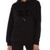 Donna MICHAEL MICHAEL KORS | Felpa In Cotone Organico Con Patch Logo In Velluto Nero