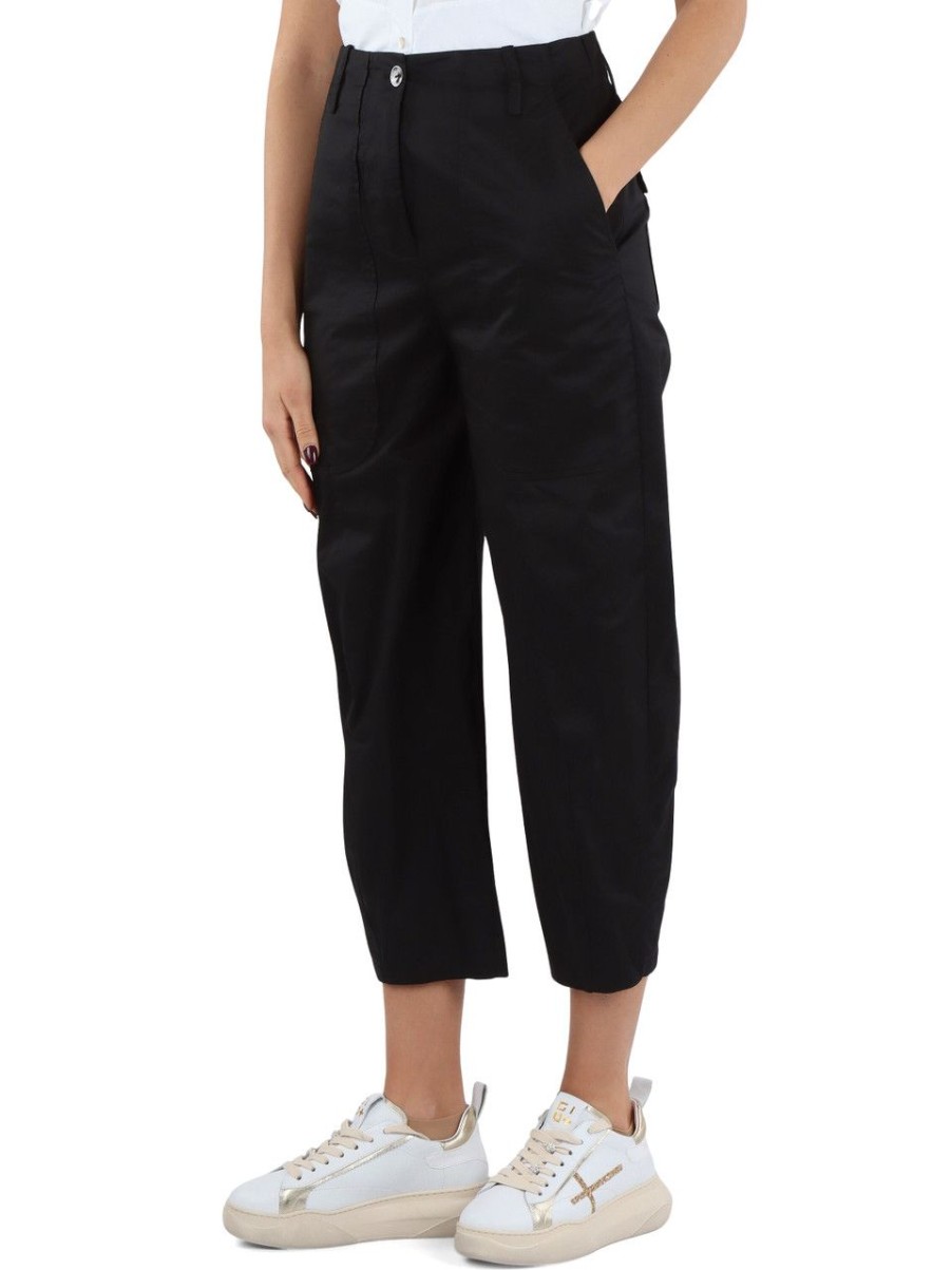 Donna ALESSIA SANTI | Pantalone In Cotone Alessia Nero