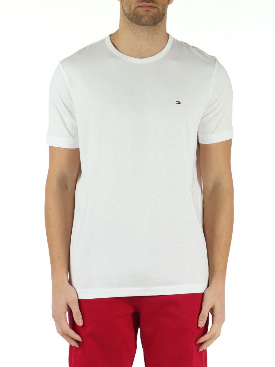 Uomo TOMMY HILFIGER | T-Shirt Thflax 1985 In Cotone Bianco