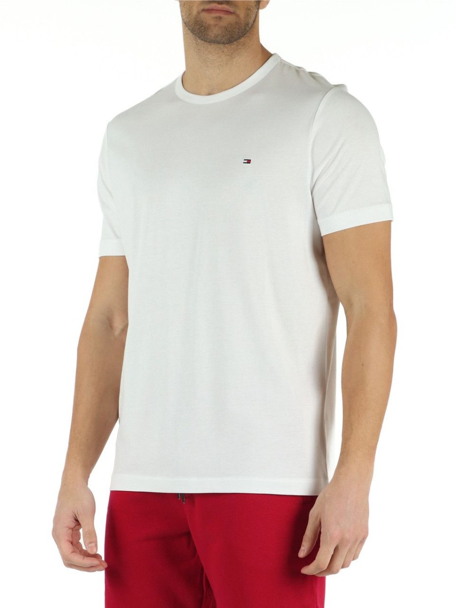 Uomo TOMMY HILFIGER | T-Shirt Thflax 1985 In Cotone Bianco