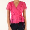 Donna GUESS | Top A Portafoglio In Seta E Viscosa Fucsia