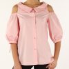 Donna TRUSSARDI | Camicia In Popeline Con Spalle Scoperte Rosa