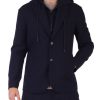 Uomo EMPORIO ARMANI | Giacca In Misto Viscose Con Cappuccio Rimovibile Blu Scuro