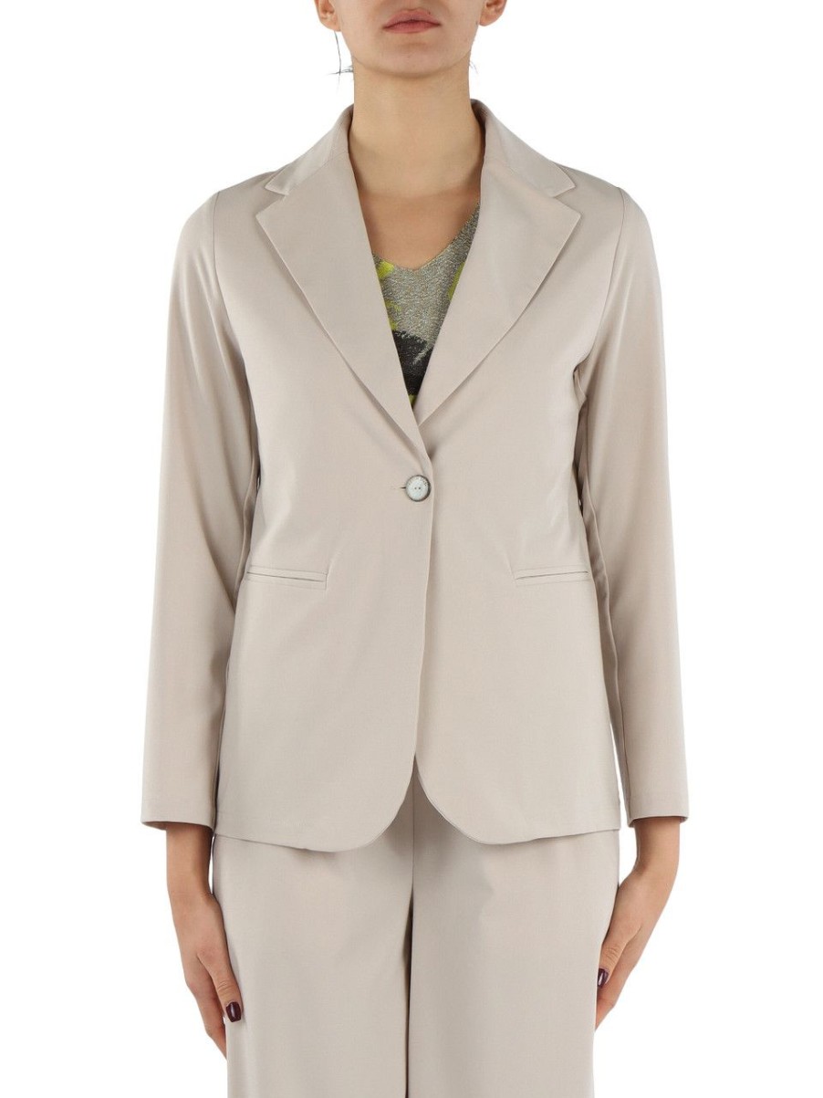 Donna ALESSIA SANTI | Blazer In Misto Viscosa Beige