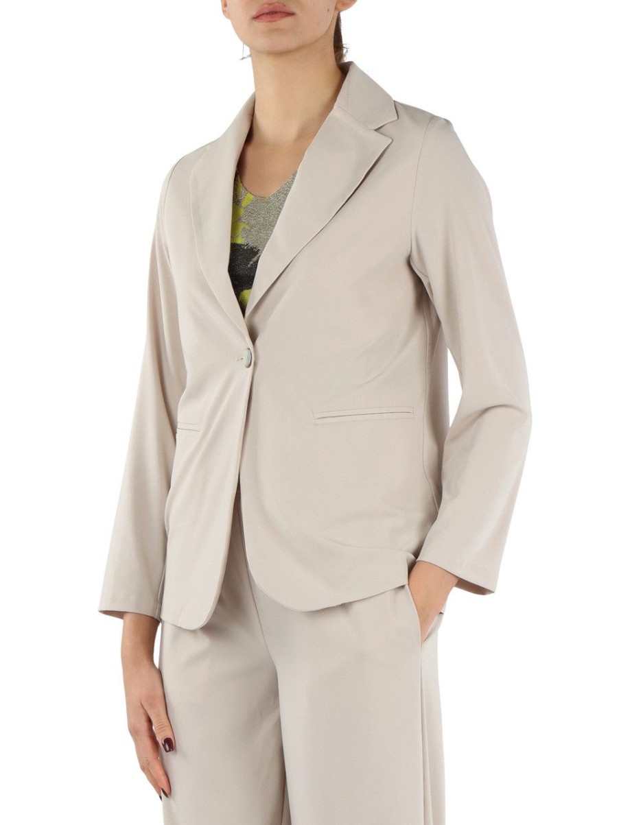 Donna ALESSIA SANTI | Blazer In Misto Viscosa Beige