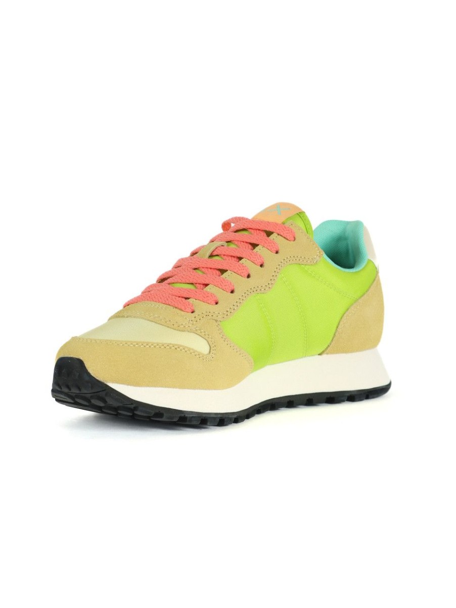 Uomo SUN68 | Sneakers In Pelle E Tessuto Jaki Summertime Giallo