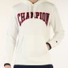 Uomo CHAMPION | Felpa In Misto Cotone Con Cappuccio E Scritta Logo Panna