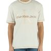 Uomo CALVIN KLEIN JEANS | T-Shirt In Cotone Con Ricamo Logo Frontale Beige