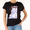 Donna GUESS | T-Shirt In Viscosa Stretch Con Stampa Frontale Nero