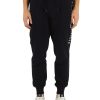 Uomo TOMMY HILFIGER | Pantalone Sportivo In Cotone Garzato Con Ricamo Logo Blu Scuro