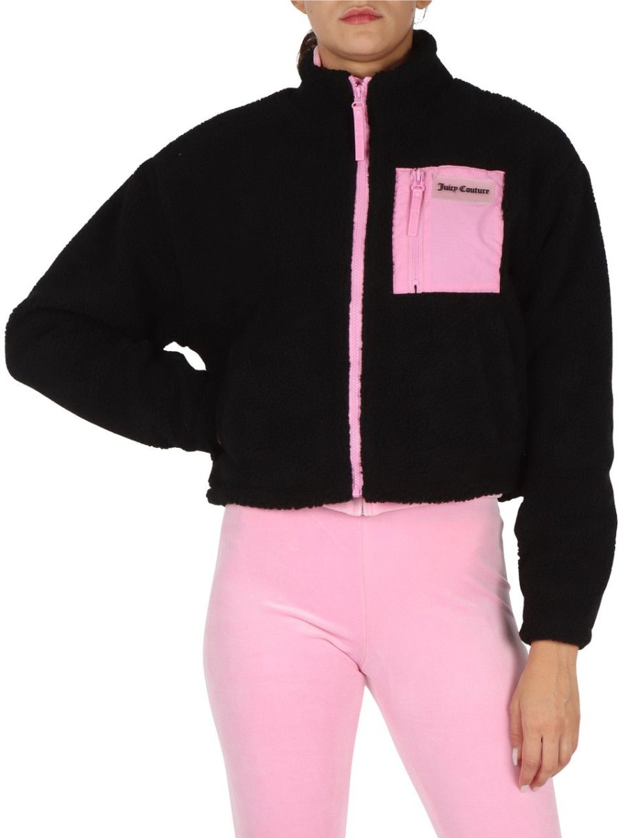 Donna JUICY COUTURE | Felpa Teddy Cropped Tiffany Nero