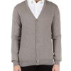 Uomo FAMA | Luxury: Cardigan In Lana Vergine Merino Extrafine Tortora