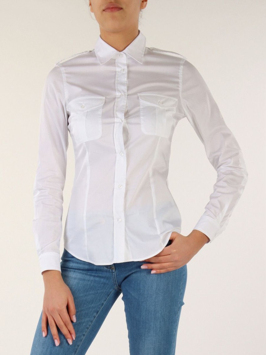 Donna NENETTE | Tous Les Jours: Camicia In Misto Cotone Fit Bianco