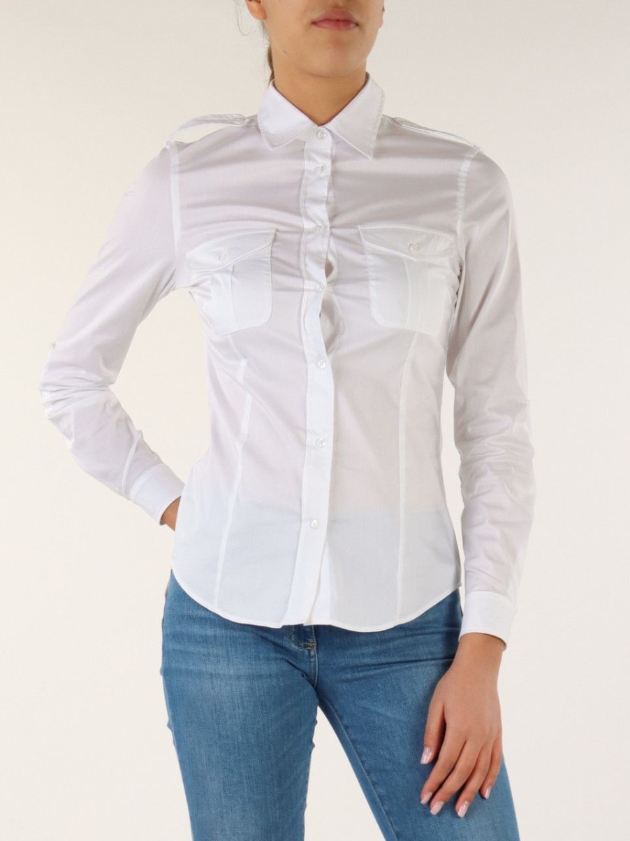 Donna NENETTE | Tous Les Jours: Camicia In Misto Cotone Fit Bianco