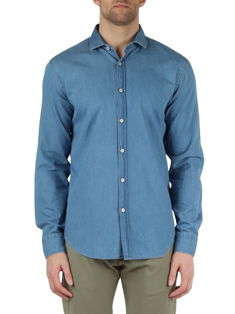 Uomo QB24 | Camicia Jeans Bis Blu Chiaro