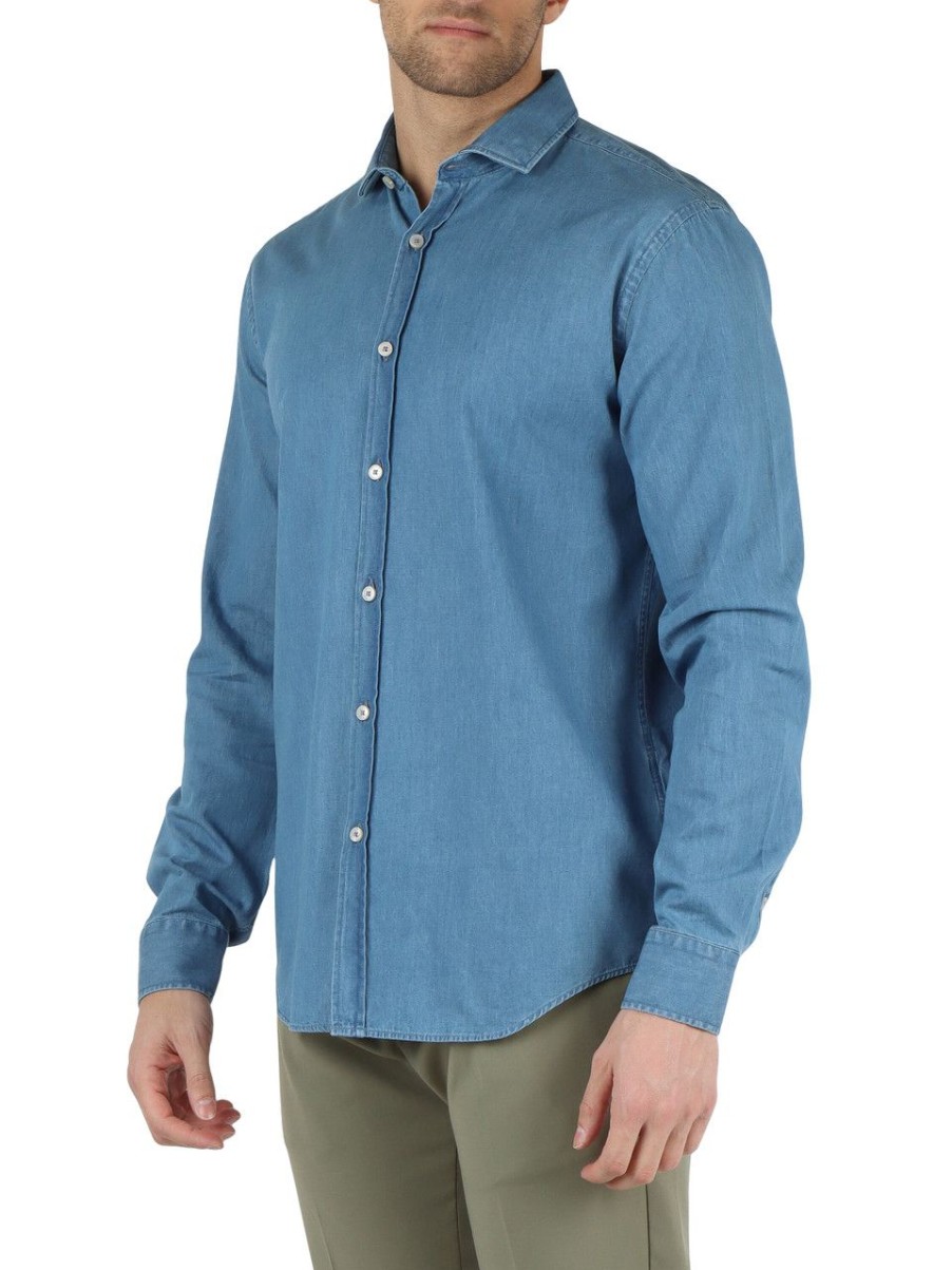 Uomo QB24 | Camicia Jeans Bis Blu Chiaro