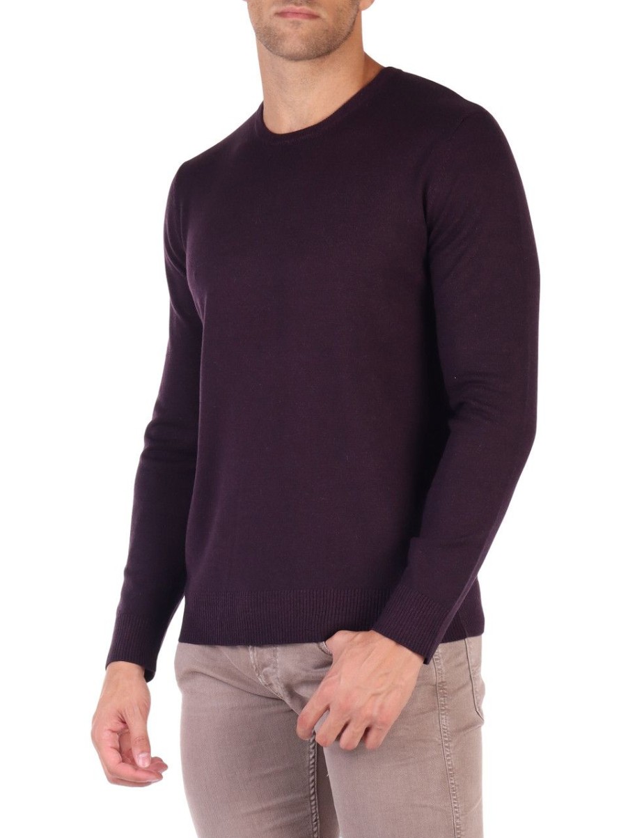 Uomo REPLAY | Maglia In Misto Lana Con Patch Logo Viola