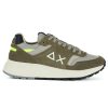 Uomo SUN68 | Sneakers In Pelle E Tessuto Daddy Verde Militare