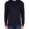 Uomo TOMMY HILFIGER | Maglia Girocollo In Cotone E Cashmere Blu Scuro