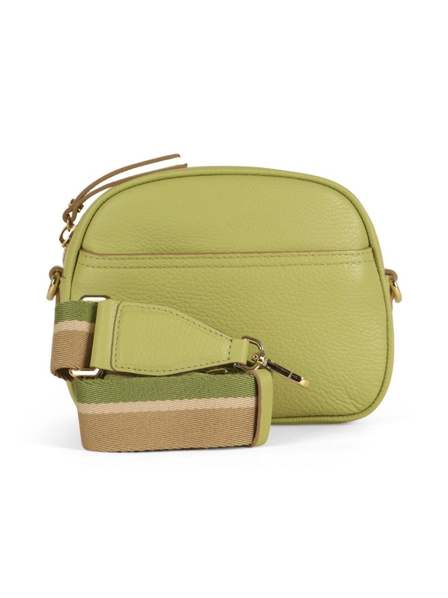 Donna GIANNI CHIARINI | Borsa A Tracolla In Pelle Grana Dollaro Nina Verde Chiaro