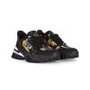 Uomo VERSACE JEANS COUTURE | Sneakers In Tessuto Ed Ecopelle Con Stampa Logo Nero