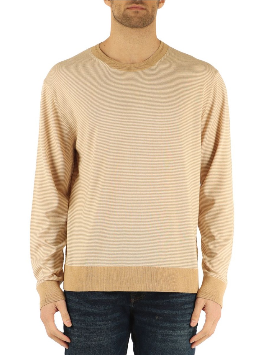 Uomo TOMMY HILFIGER | Maglia Girocollo In Cotone E Lyocell Beige