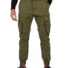 Uomo REPLAY | Pantalone Cargo In Cotone Stretch Verde