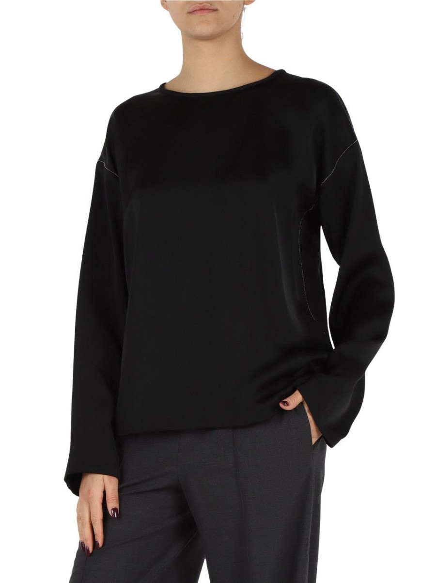 Donna FABIANA FILIPPI | Blusa In Satin Di Viscosa Nero