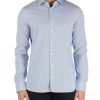 Uomo MICHAEL MICHAEL KORS | Camicia Slim Fit In Cotton Stretch Blu Chiaro