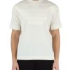 Uomo EMPORIO ARMANI | T-Shirt In Cotone Pesante Con Logo Impresso Panna