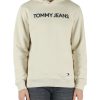 Uomo TOMMY JEANS | Felpa In Cotone Con Cappuccio E Scritta Logo Beige