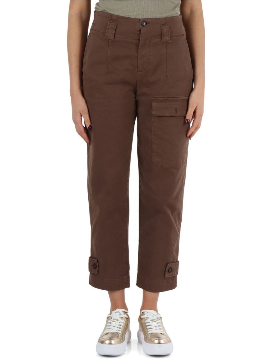 Donna PINKO | Pantalone In Gabardina Stretch Globo Marrone