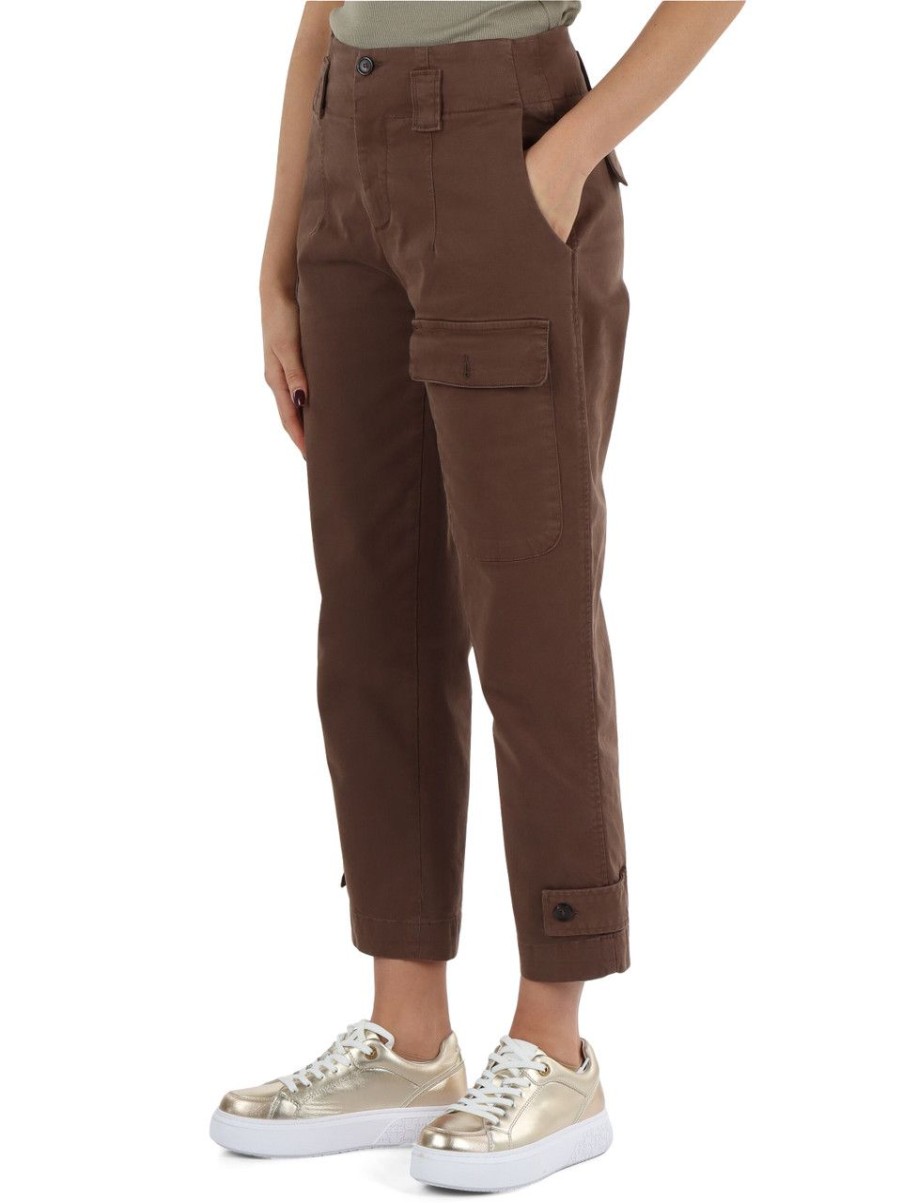 Donna PINKO | Pantalone In Gabardina Stretch Globo Marrone