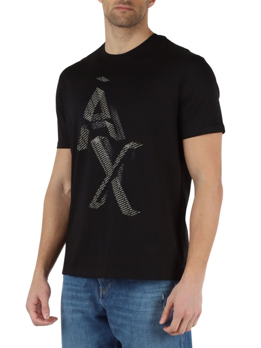 Uomo ARMANI EXCHANGE | T-Shirt Regular Fit In Cotone Pima Nero