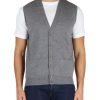 Uomo ALPHA STUDIO | Gilet Slim Fit In Lana Merino Extrafine Grigio